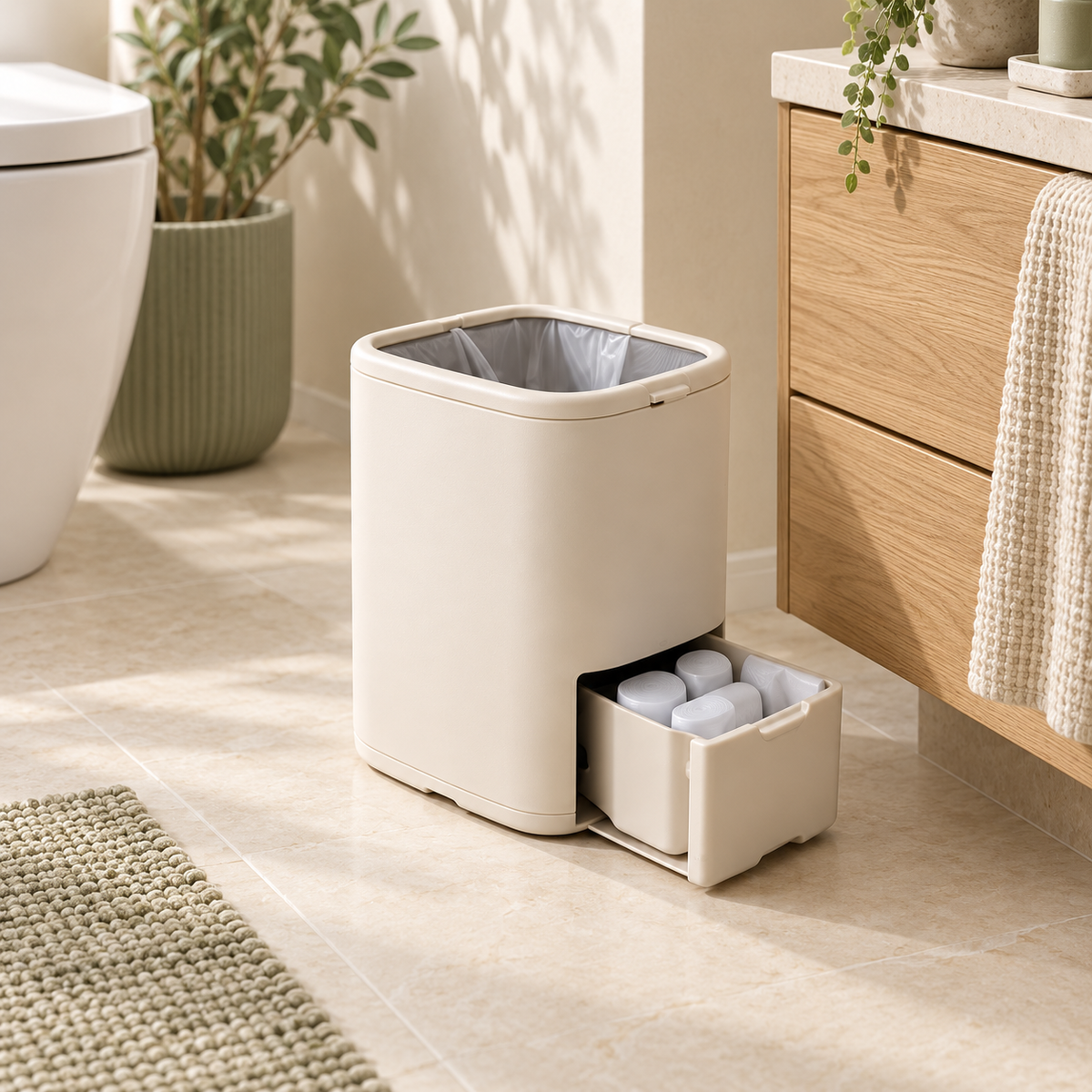 buodttda® LEAFLIFT Spare-Bag Storage Bin