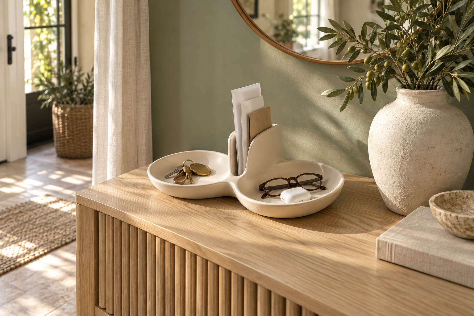 A thoughtfully organized entryway